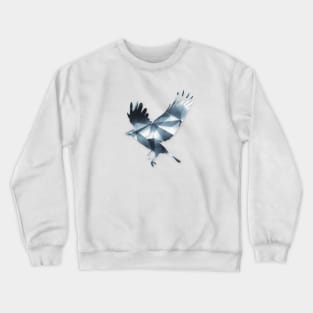 Abstract Cubizm Charcoal Bird Style Crewneck Sweatshirt